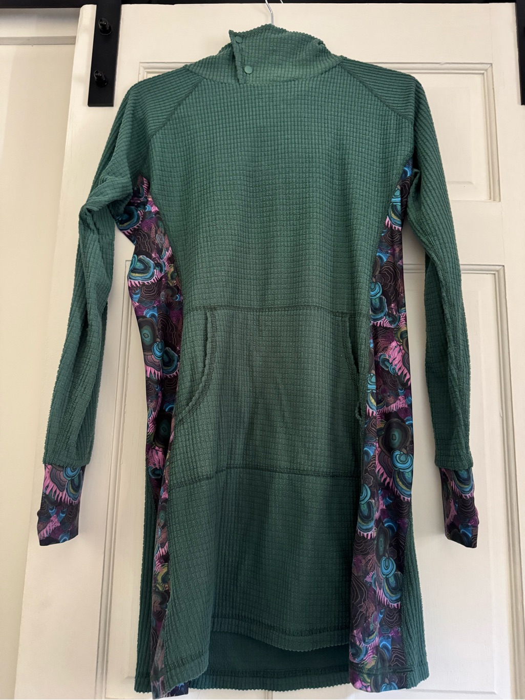 Youer Treasure Fleece Dress With Multicolor Side Panels